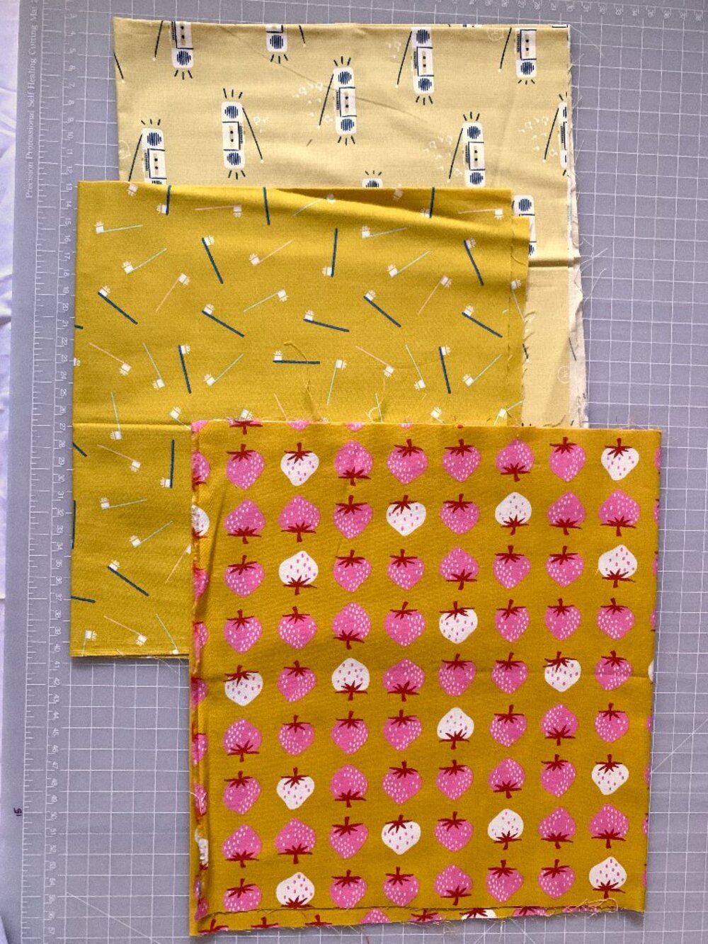Bundle of Ruby Star Society Fabric - Mustard & Pink
